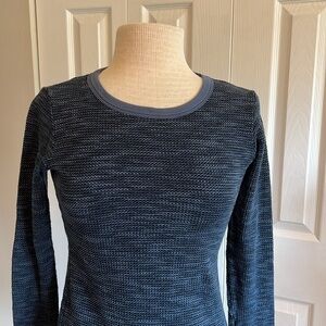 Olympia Theodora Variegated Blue Long Sleeve Pullover Top Size Small
